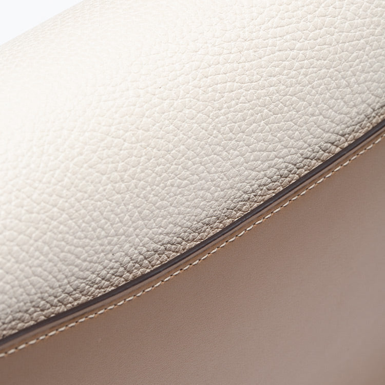 Coach Tabby Shoulder Bag 26 – Chalk & Taupe Leather with Snakeskin Trim
