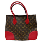 Louis Vuitton Flandrin Bag in Monogram Canvas and Red Calfskin
