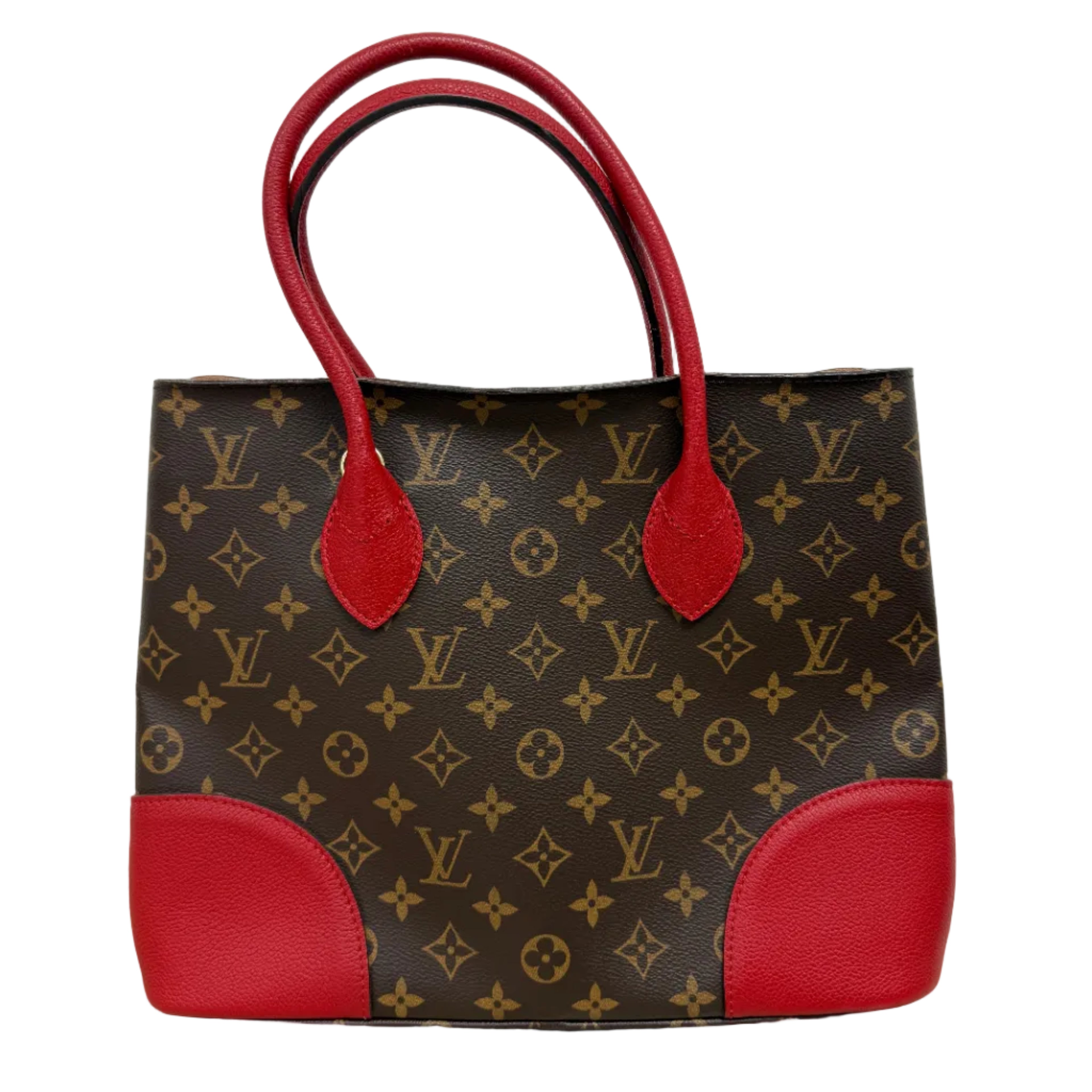 Louis Vuitton Flandrin Bag in Monogram Canvas and Red Calfskin