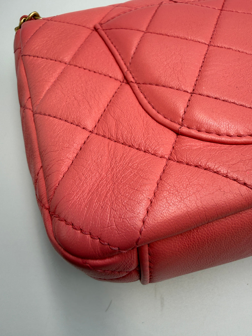 Chanel Small Flap Bag in Coral Pink Lambskin Leather