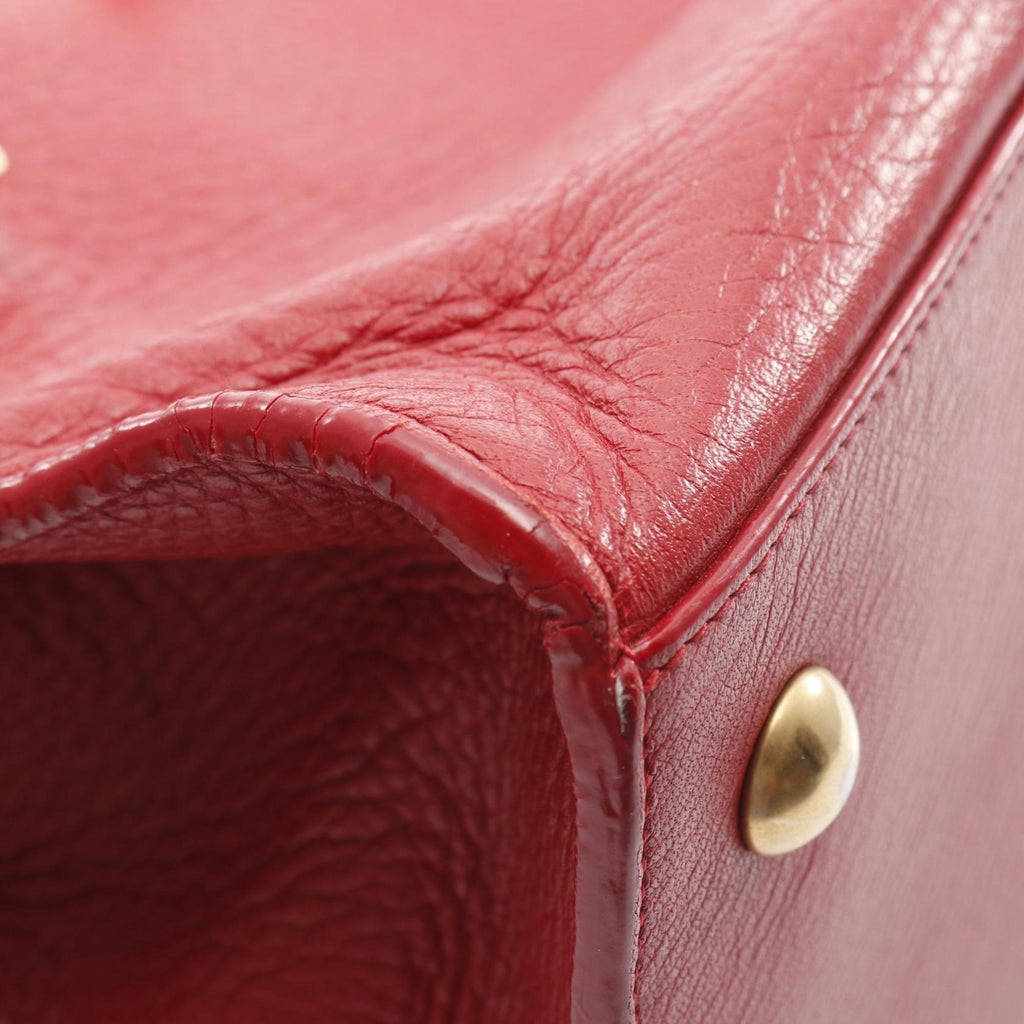 Yves Saint Laurent (YSL) Muse Two Bag in Red Textured Leather