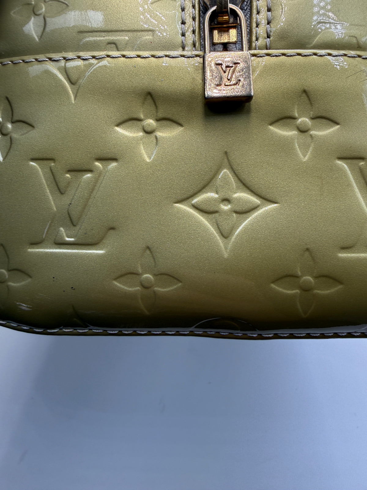 Louis Vuitton Monogram Vernis Soufflot / Tompkins Square Satchel in Bronze