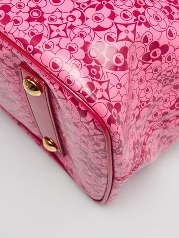 Louis Vuitton x Takashi Murakami Limited Edition Pink Shiny Leather Cosmic Blossom Tote GM