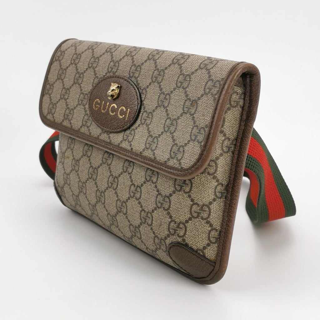 Gucci Neo Vintage GG Supreme Belt Bag – Beige/Ebony Canvas – Pre-owned Authentic Waist Bag