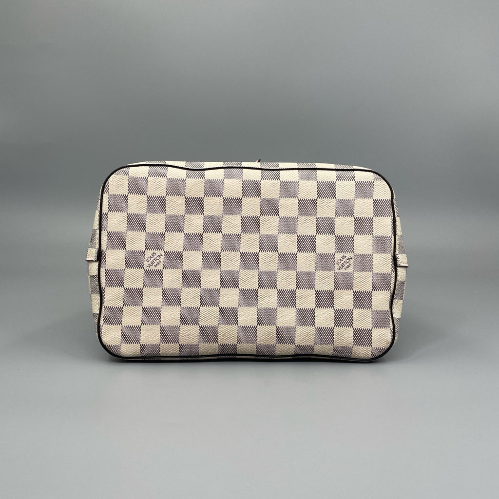 Louis Vuitton NeoNoe MM Damier Azur Bucket Bag with Rose Ballerine Trim