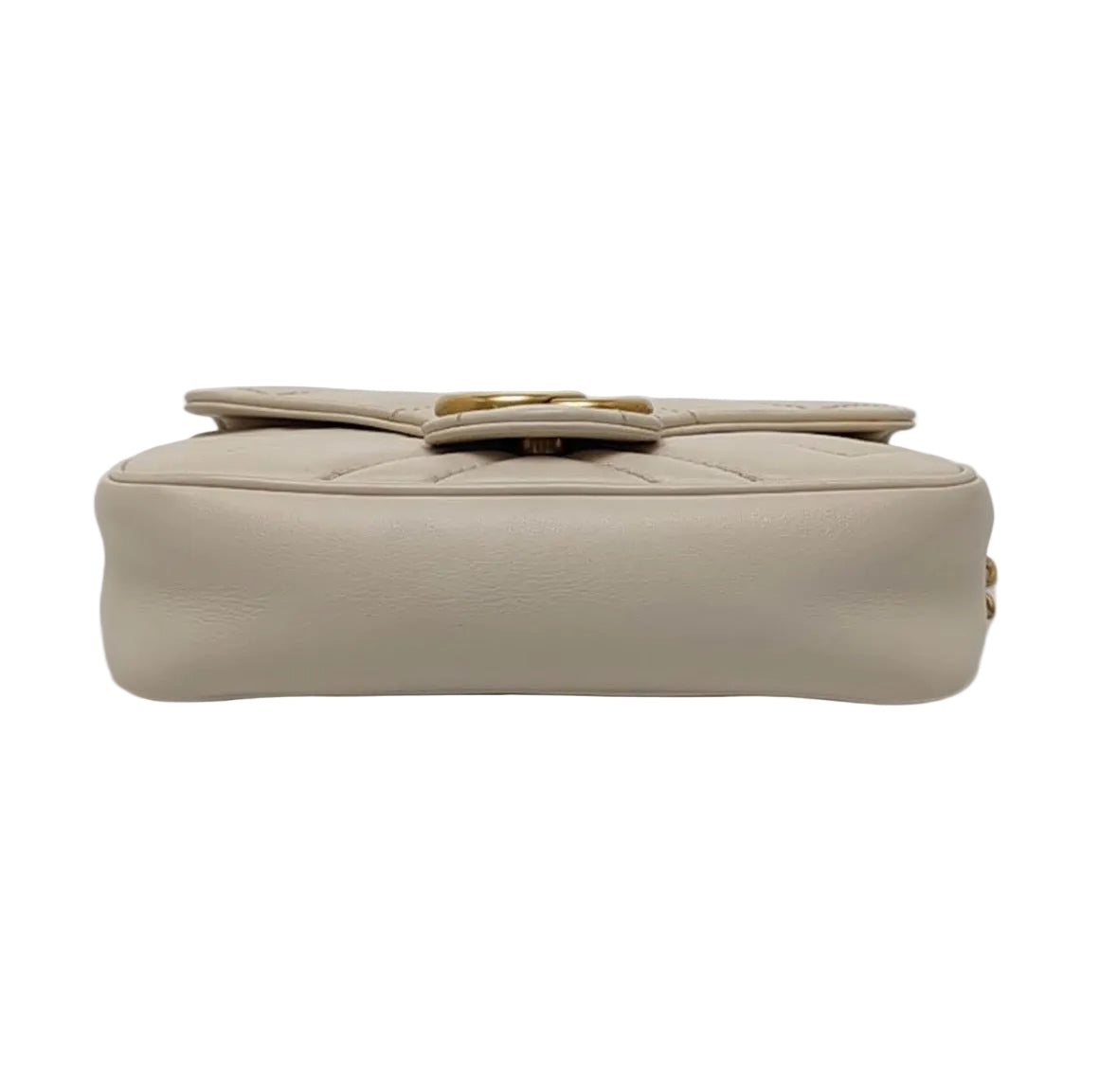 Gucci GG Marmont Super Mini Shoulder Bag Beige Matelassé Leather