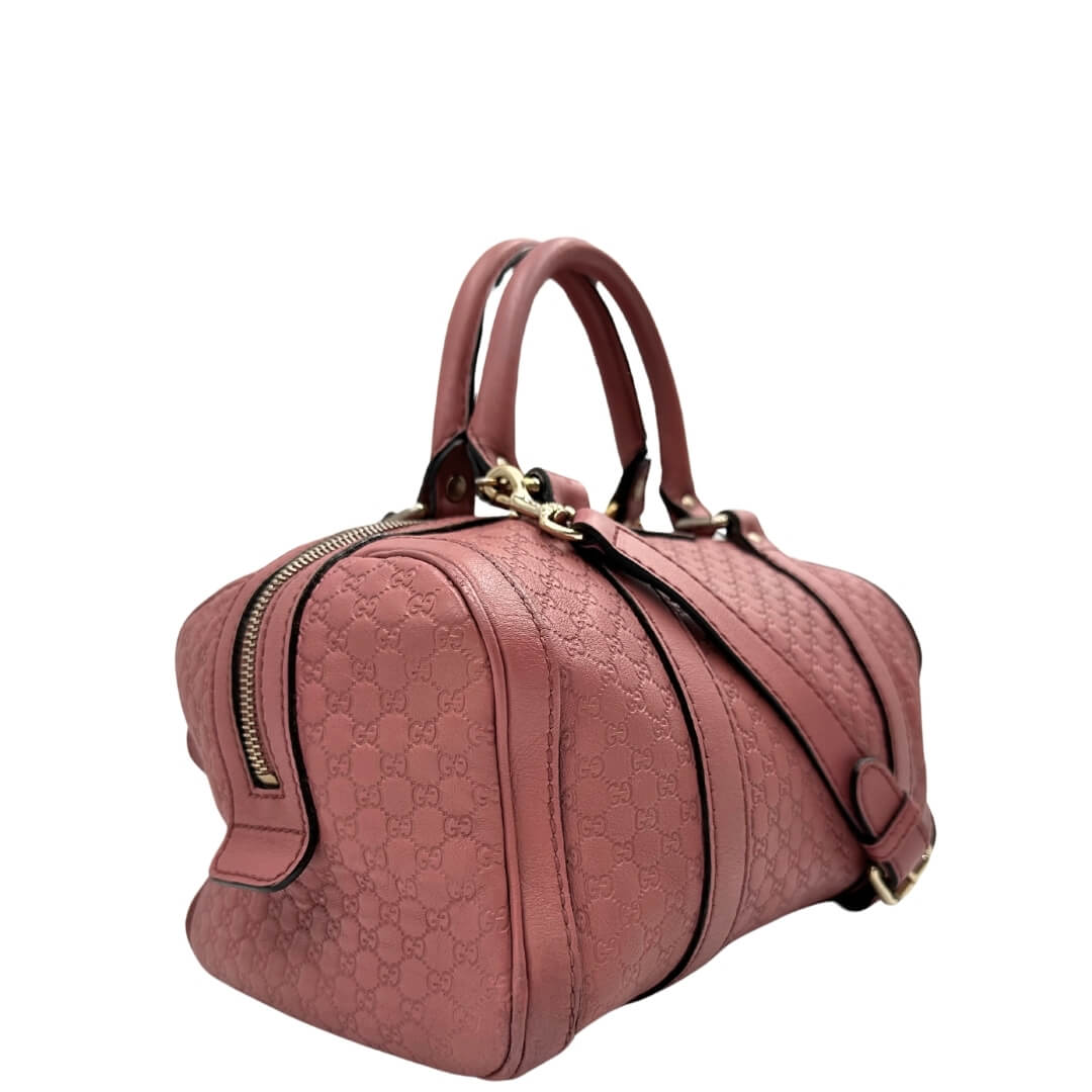 Gucci Micro Guccissima Joy Boston Bag Pink Calfskin Leather