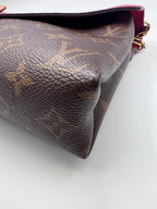 Louis Vuitton Monogram Canvas and Monogram Empreinte Double V Shoulder Bag in Cherry Berry / Ruby