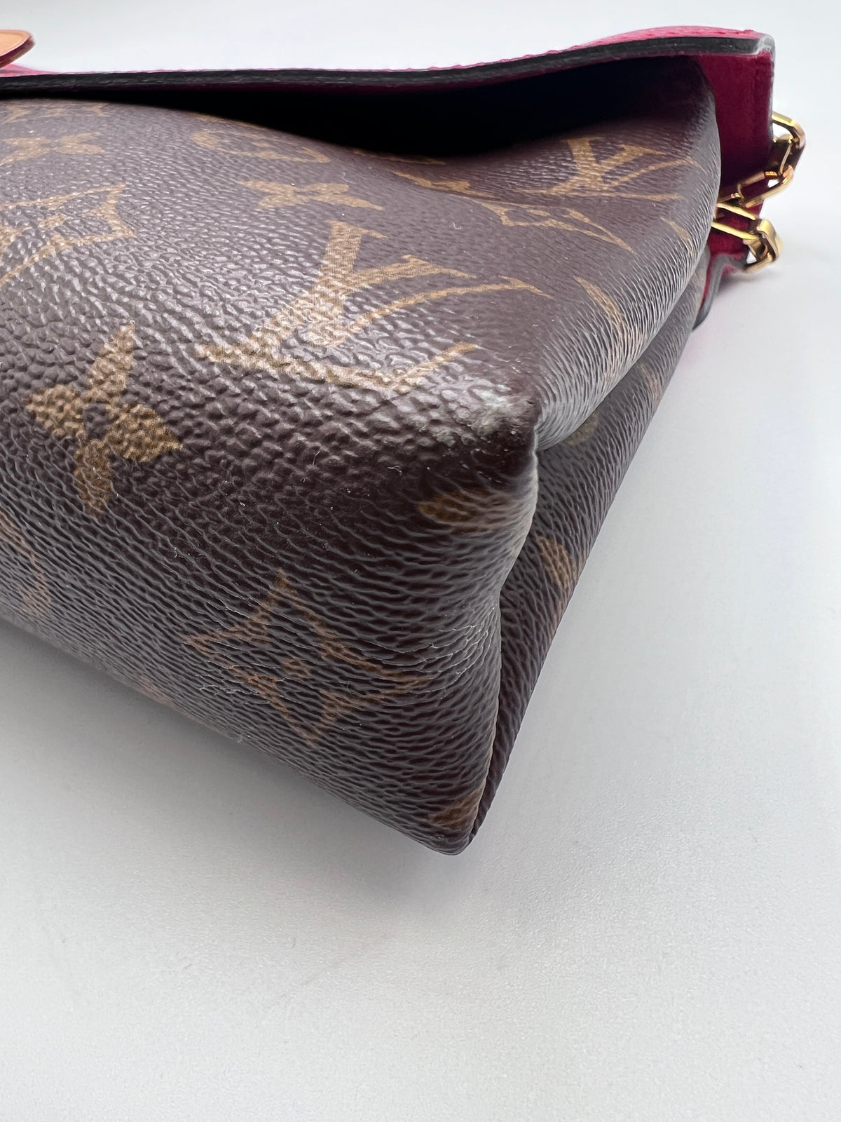 Louis Vuitton Monogram Canvas and Monogram Empreinte Double V Shoulder Bag in Cherry Berry / Ruby