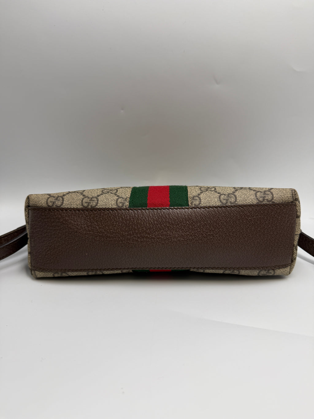 Gucci Ophidia GG Small Shoulder Bag in GG Supreme Canvas with Web Stripe