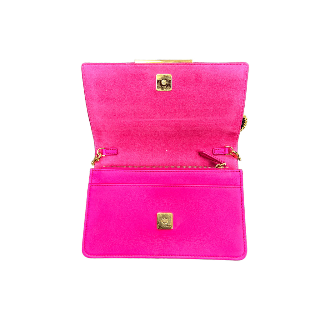 Fendi Baguette Chain Wallet Vitello Leather – Flamingo Pink