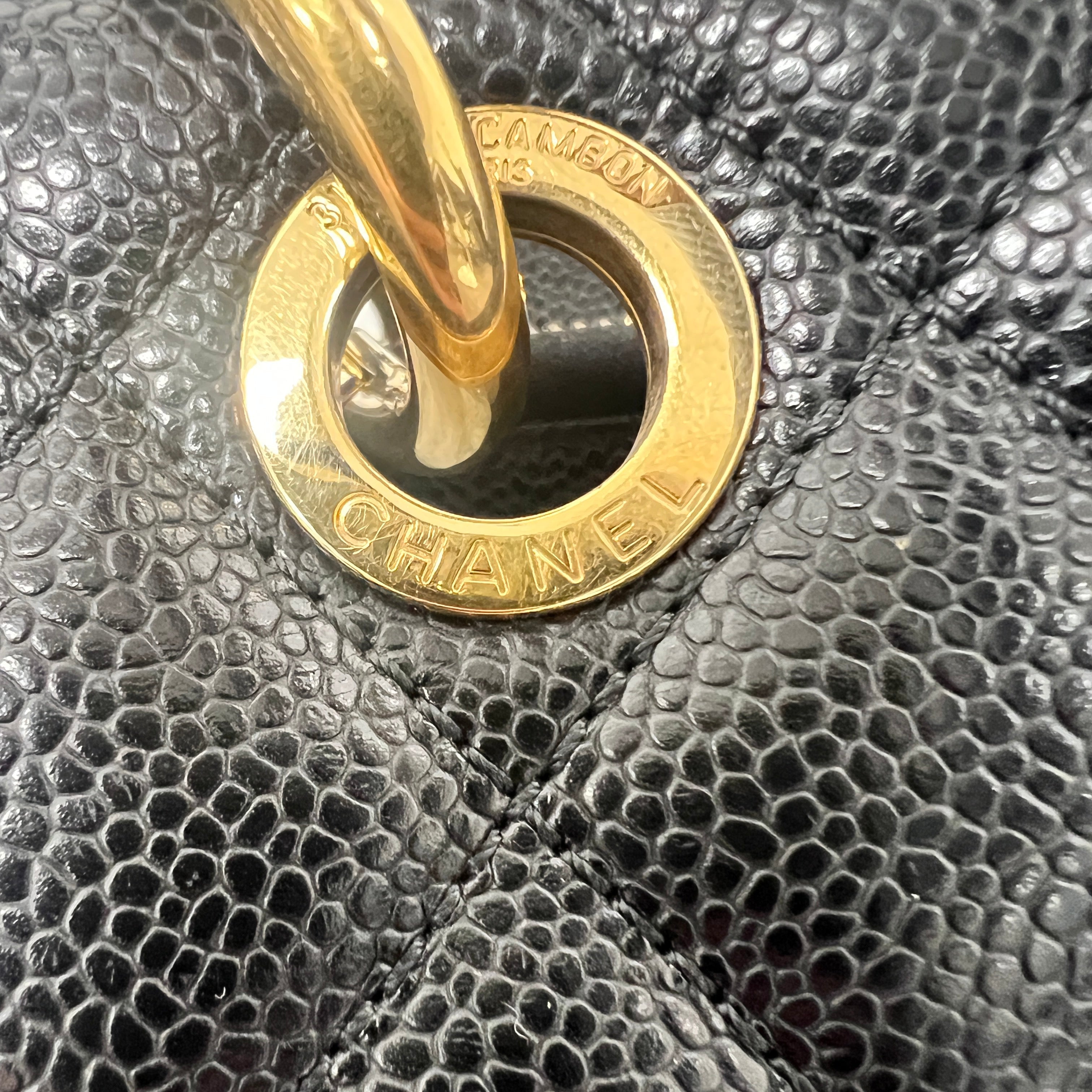 Chanel Grand Shopping Tote (GST) in Black Caviar Leather with Gold Hardware