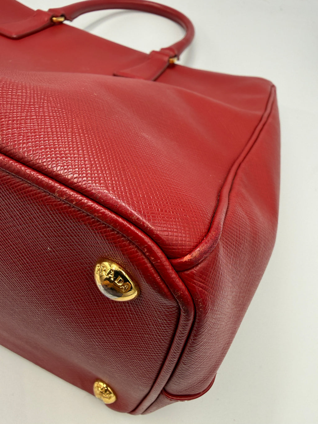 Prada Saffiano Lux Galleria Tote Bag - Red Leather (Pre-owned)