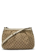 Gucci Sukey Shoulder Bag in GG Canvas with White Leather Trim