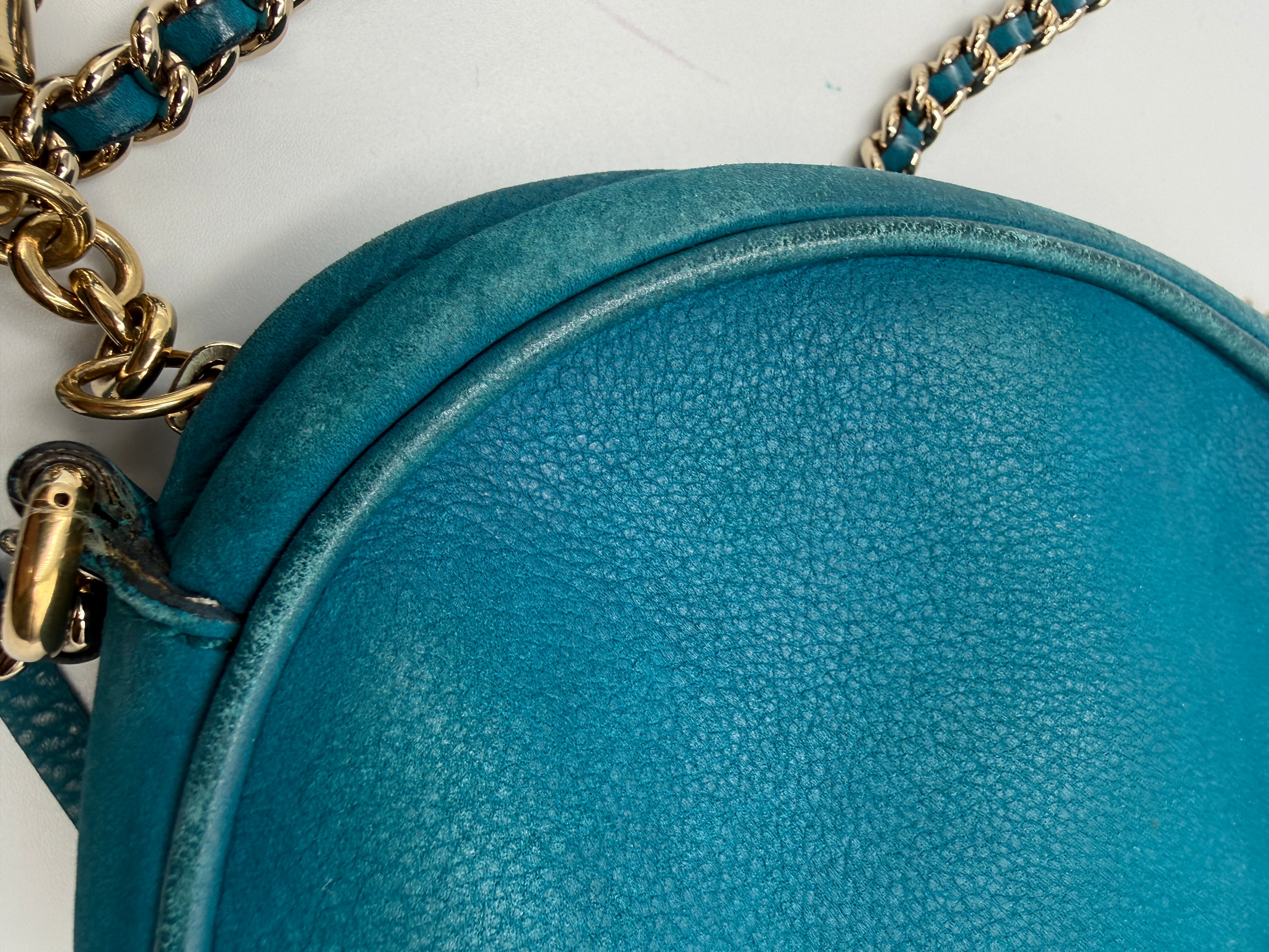 Gucci Soho Disco Bag in Blue Pebbled Suede Leather