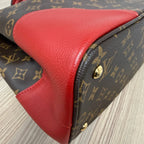 Louis Vuitton Flandrin Bag in Monogram Canvas and Red Calfskin