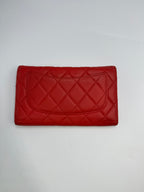 Chanel Classic Flap Continental Long Wallet in Red Quilted Lambskin Leather