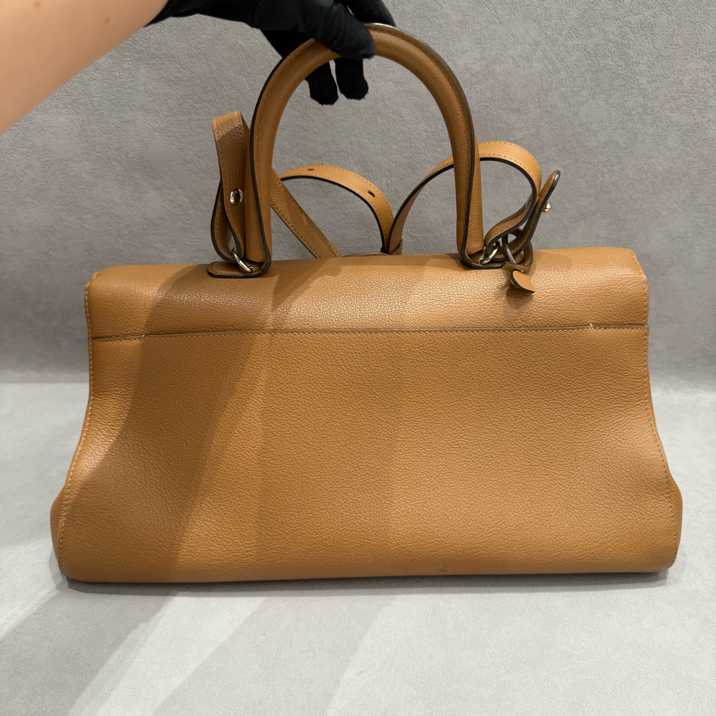 Delvaux Brillant East/West Handbag in Tan Box Calf Leather