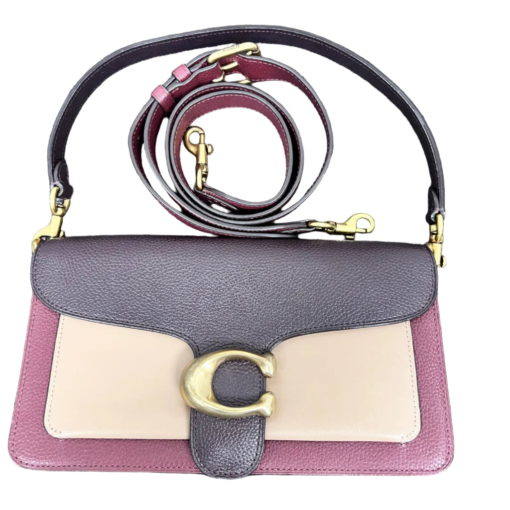 Coach Tabby Shoulder Bag 26 in Multi-Tone Purple & Nude Colorblock Leather | Designer Resale