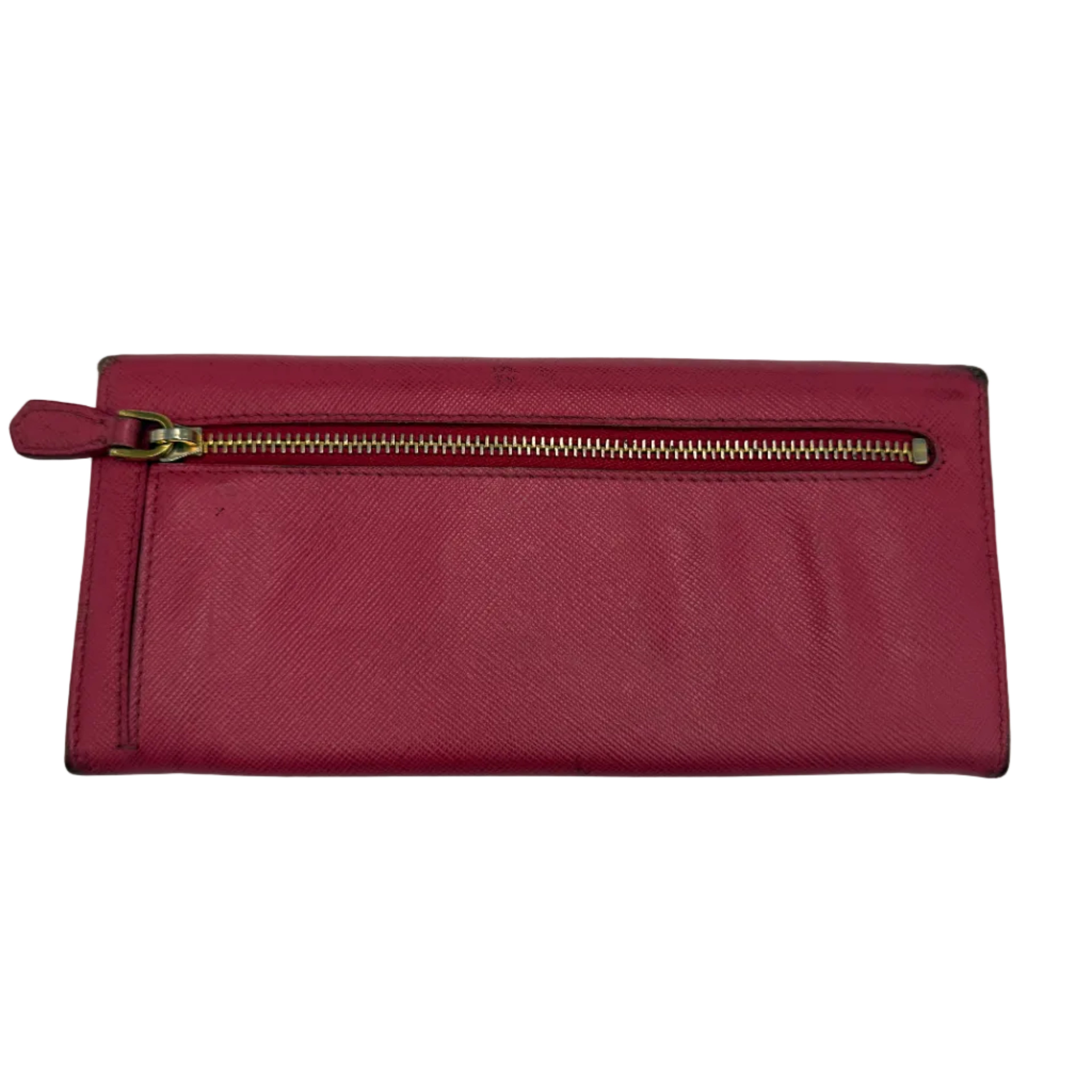 Prada Vitello Move Continental Flap Wallet in Rosso Red