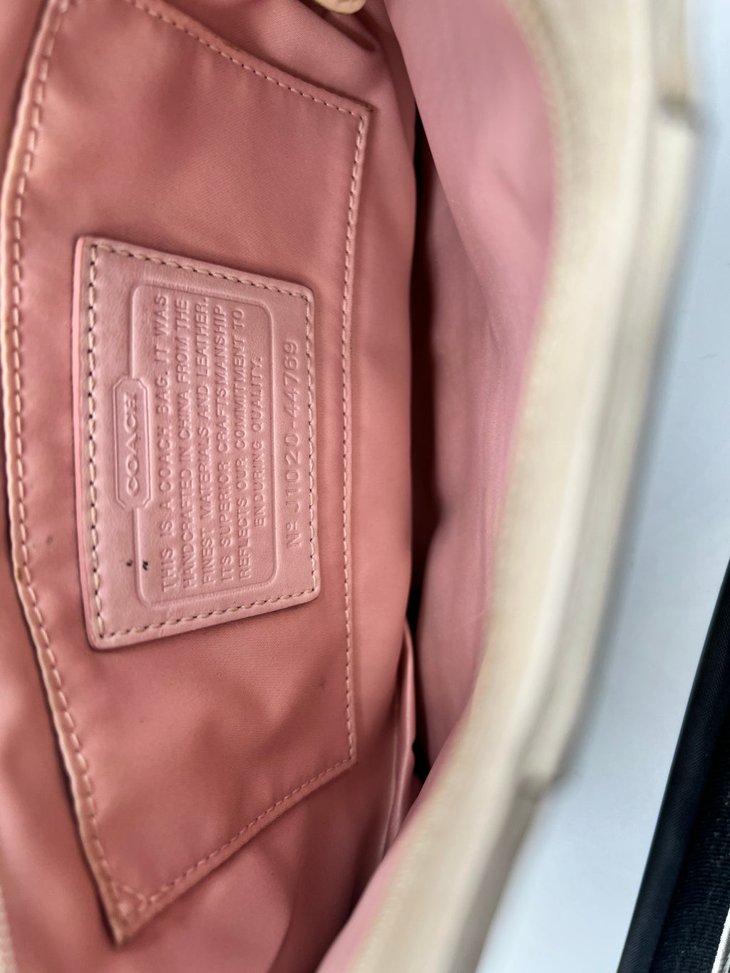 Coach Vintage Madison Small Lizard-Embossed Stripe Leather Bag