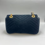 Gucci GG Marmont Small Velvet Shoulder Bag Black with Gold Hardware