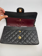 Chanel Small Classic Double Flap Bag Black Caviar Leather Gold Hardware