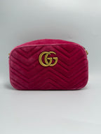 Gucci Velvet Matelass Small GG Marmont Camera Bag