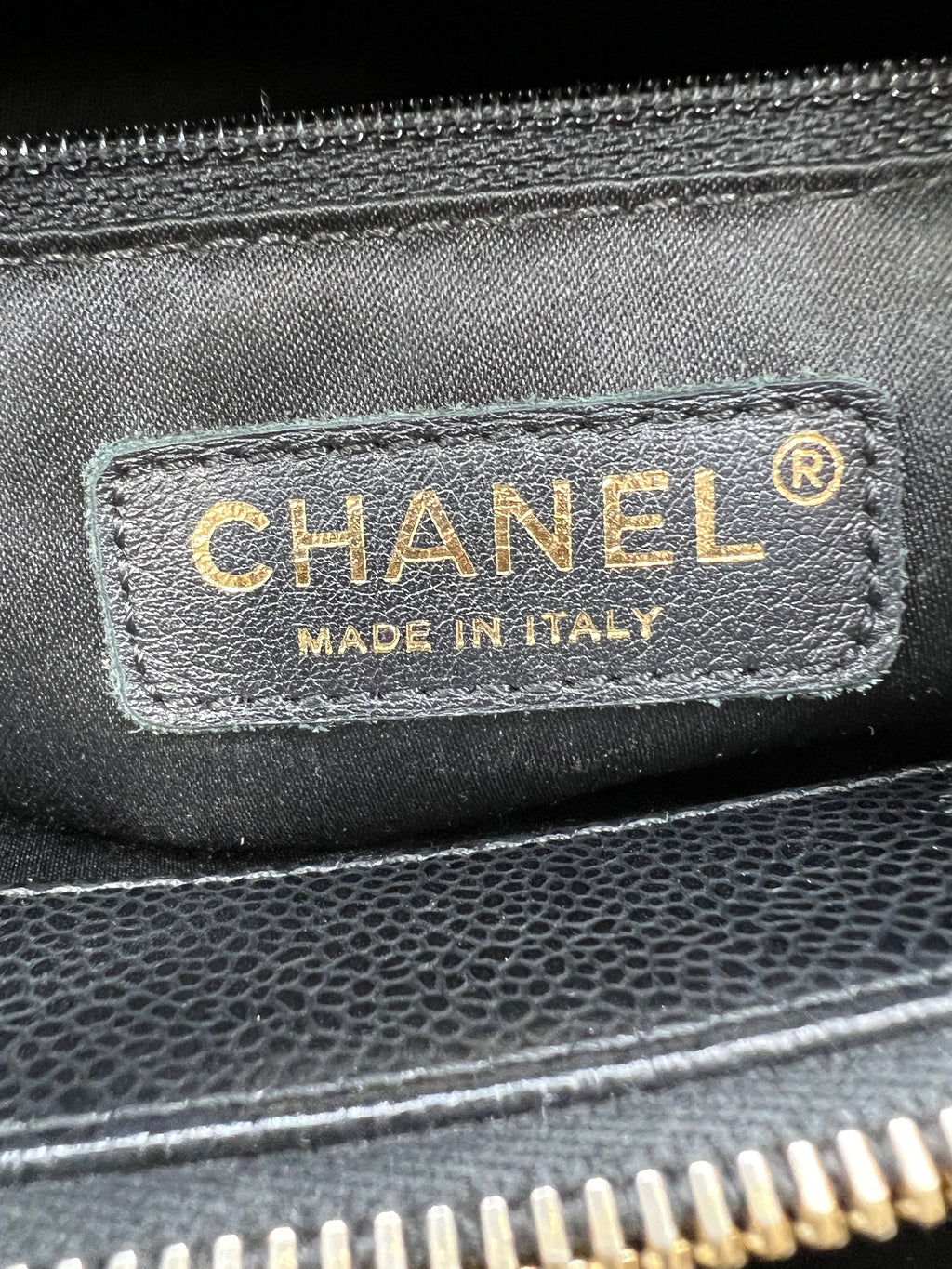 Chanel Black Caviar Leather Grand Shopping Tote-Pre-owned