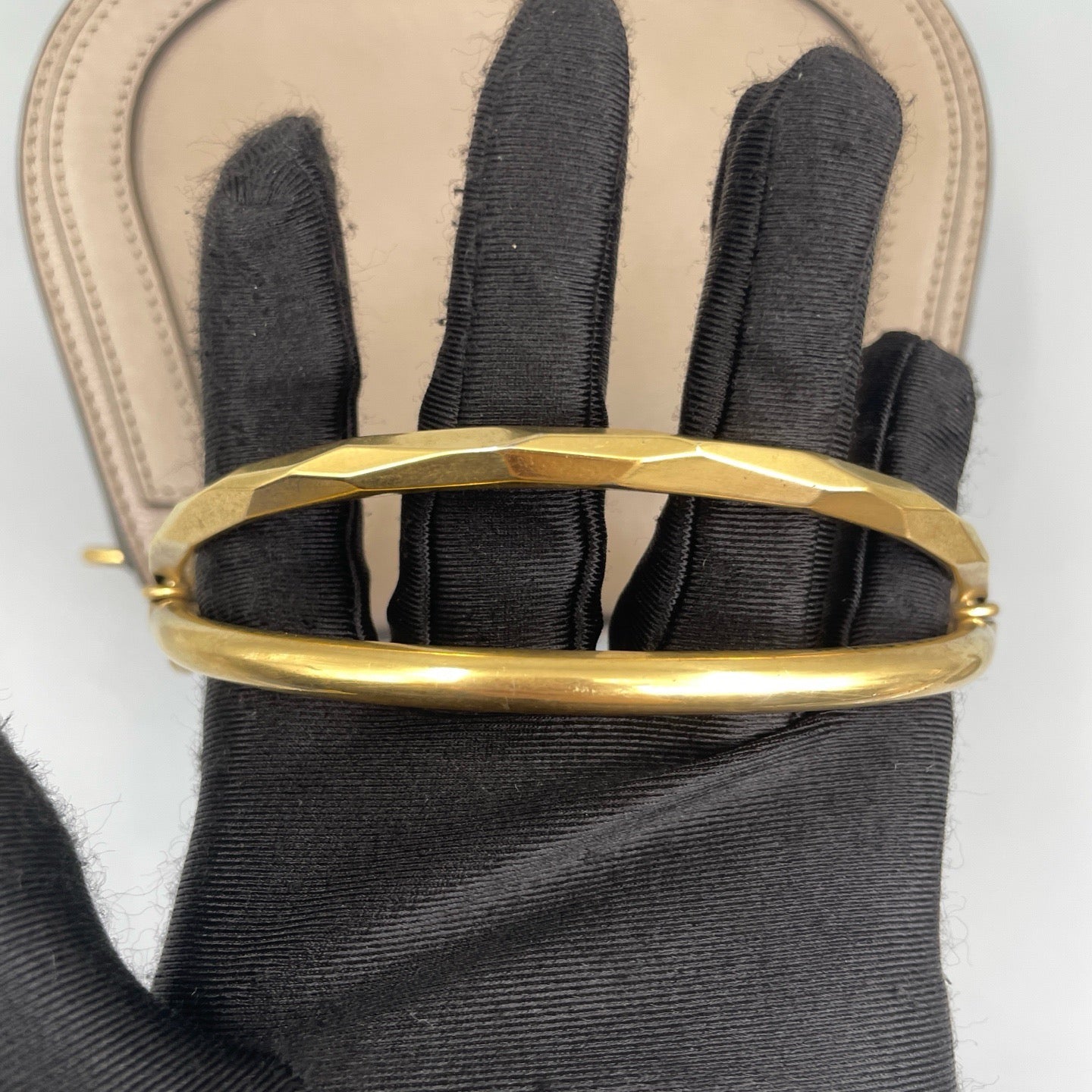 Chloé Small Nile Bracelet Bag in Motty Grey Calfskin & Suede
