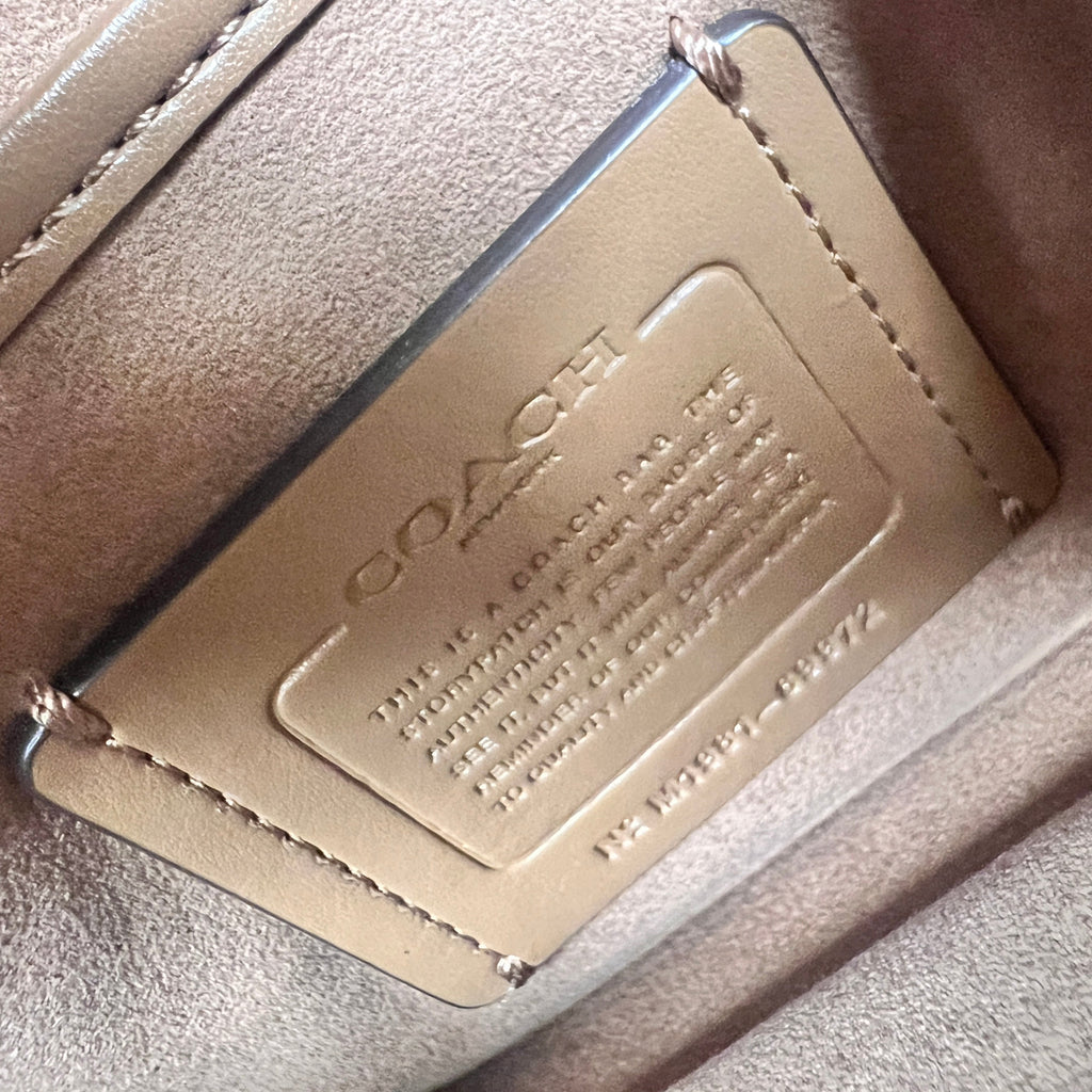 Coach Tabby Shoulder Bag 26 – Chalk & Taupe Leather with Snakeskin Trim