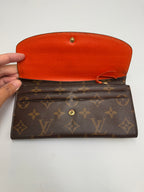 Pre-owned (orange) Louis Vuitton Rose Ballerine Monogram Zippy Wallet - Classic Long Wallet