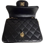 Chanel Classic Square Mini Flap Bag in Black Lambskin with Gold Hardware