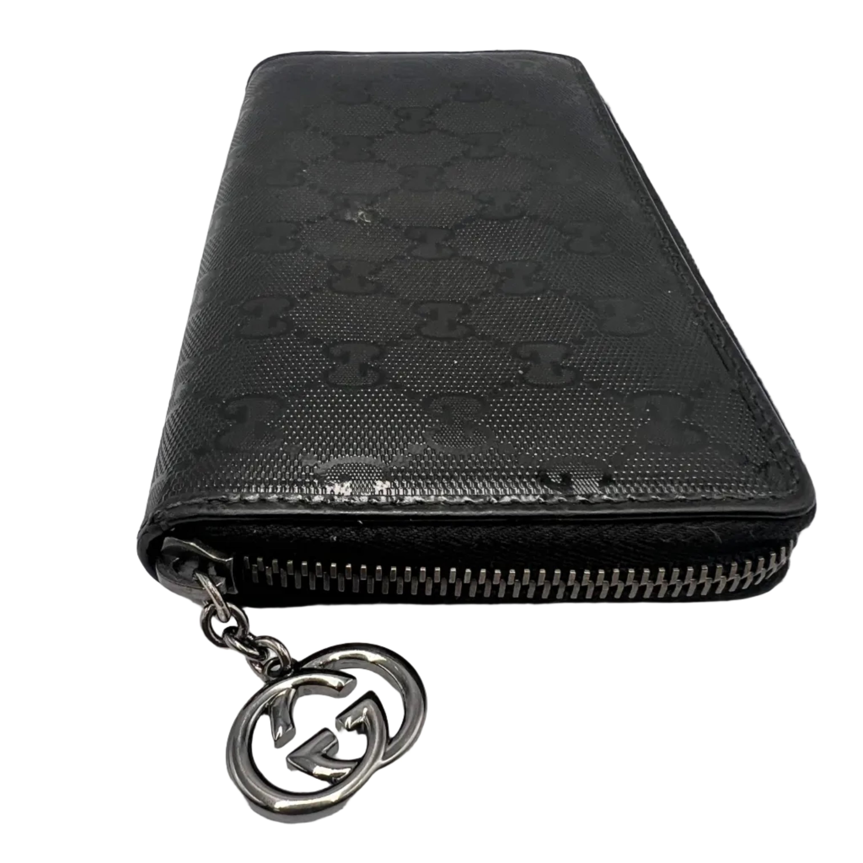 Gucci Guccissima Zip Around Wallet Black Leather