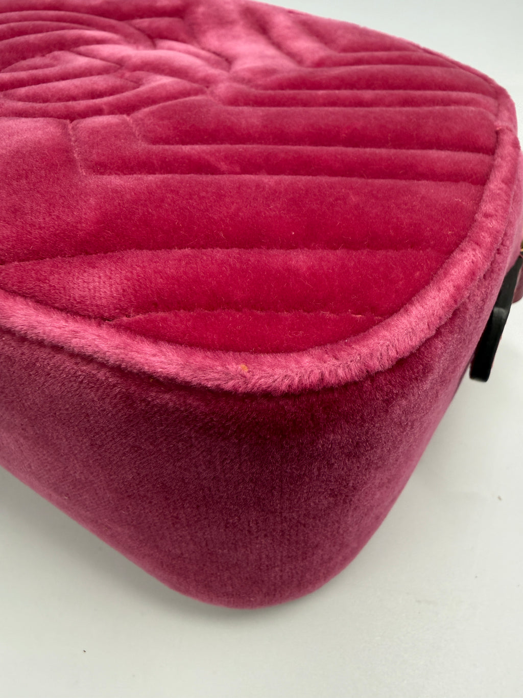 Gucci Velvet Matelass Small GG Marmont Camera Bag