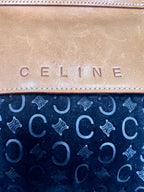 Vintage Celine C Macadam Suede Top Handle Bag – Black & Tan Leather