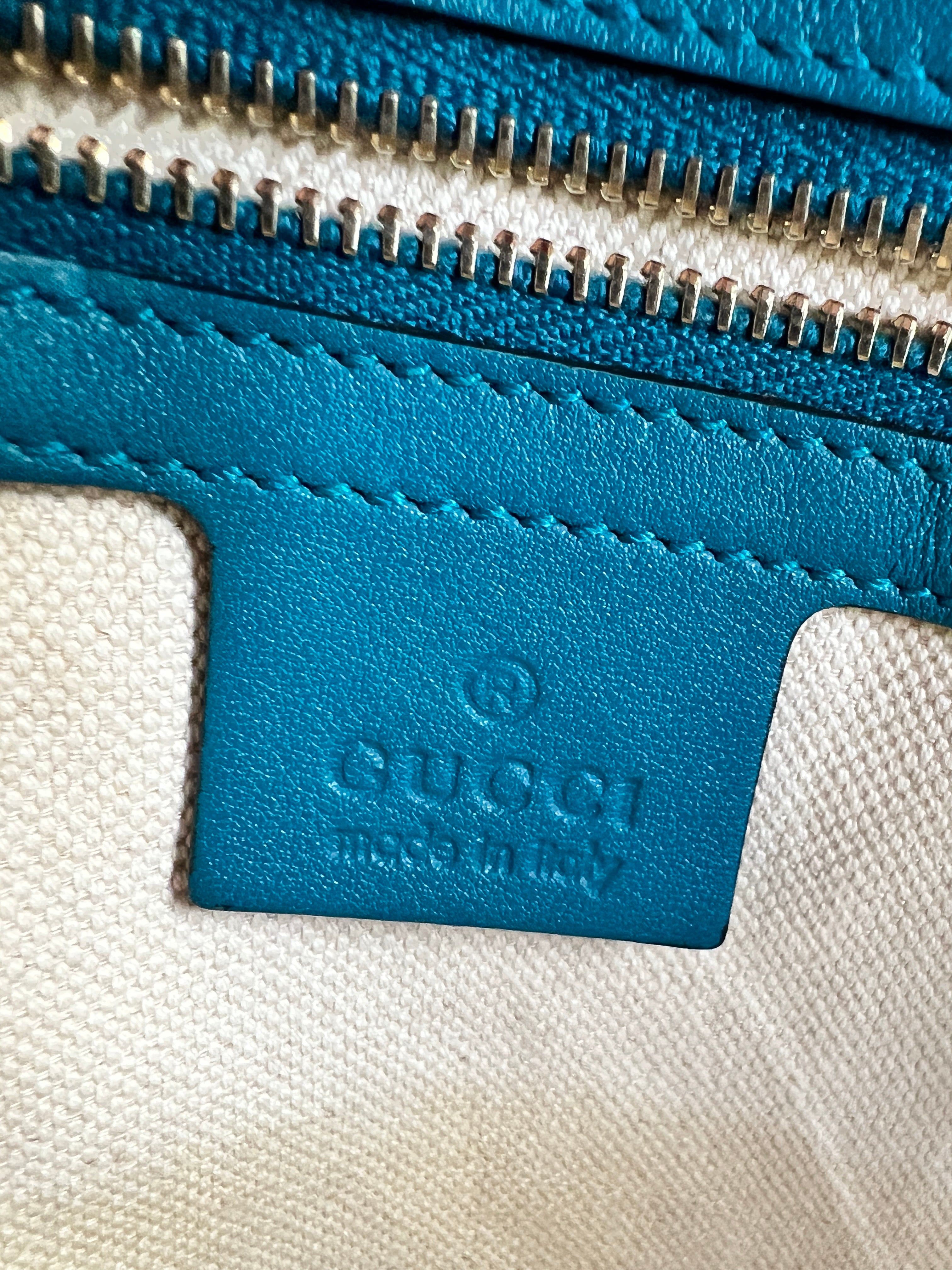 Gucci Micro Guccissima Dome Bag Blue Leather