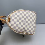 Louis Vuitton Damier Azur Speedy 30 Handbag with Gold-Tone Lock and Keys