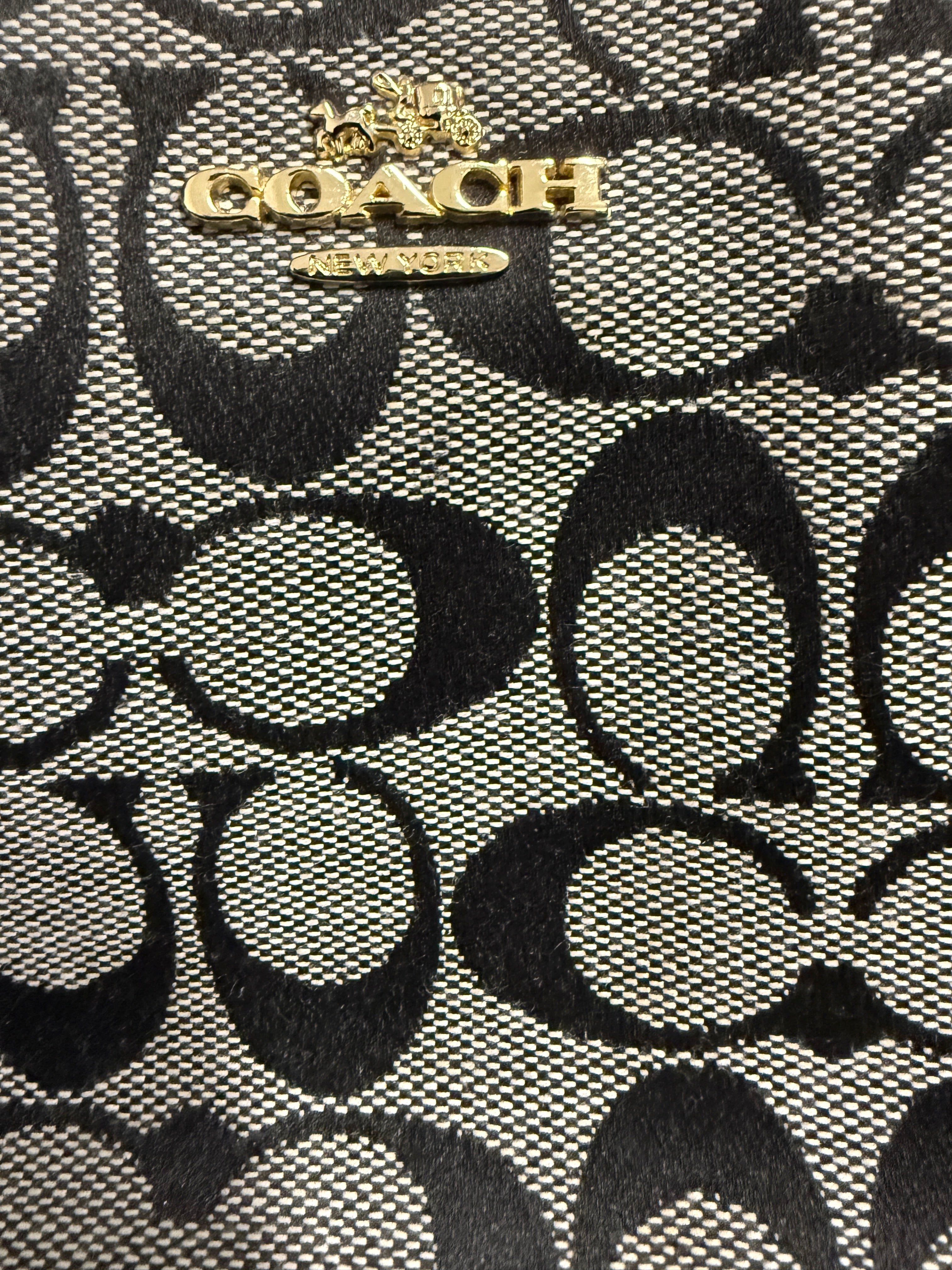 Coach Mini Kelsey Signature Canvas Black/Smoke Satchel