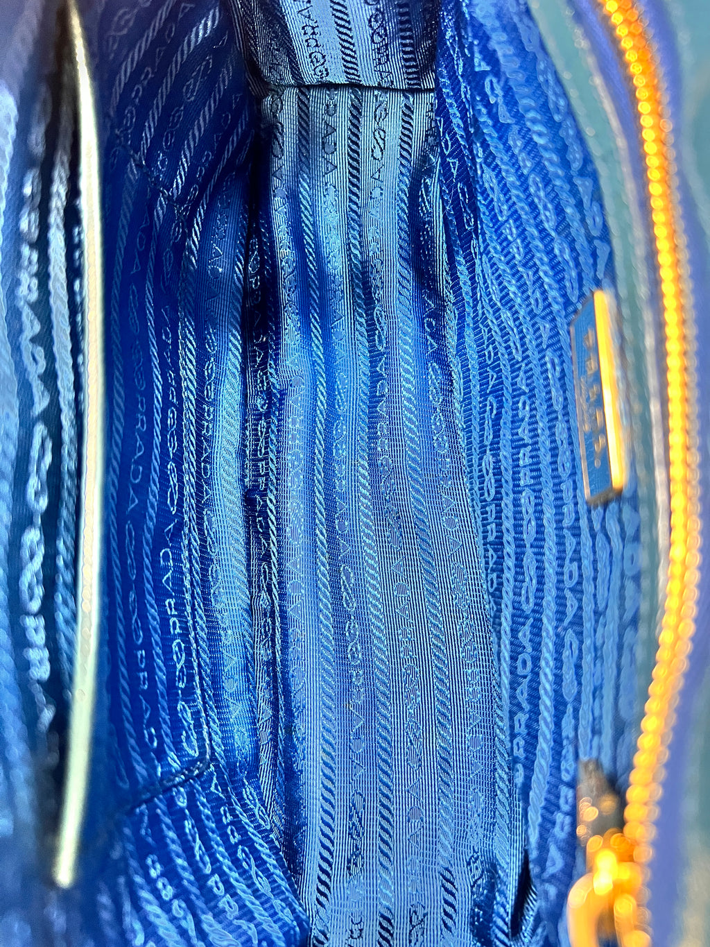 Prada Galleria Mini Bag in Blue Saffiano Lux Leather