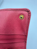 Prada Vitello Move Continental Flap Wallet in Rosso Red