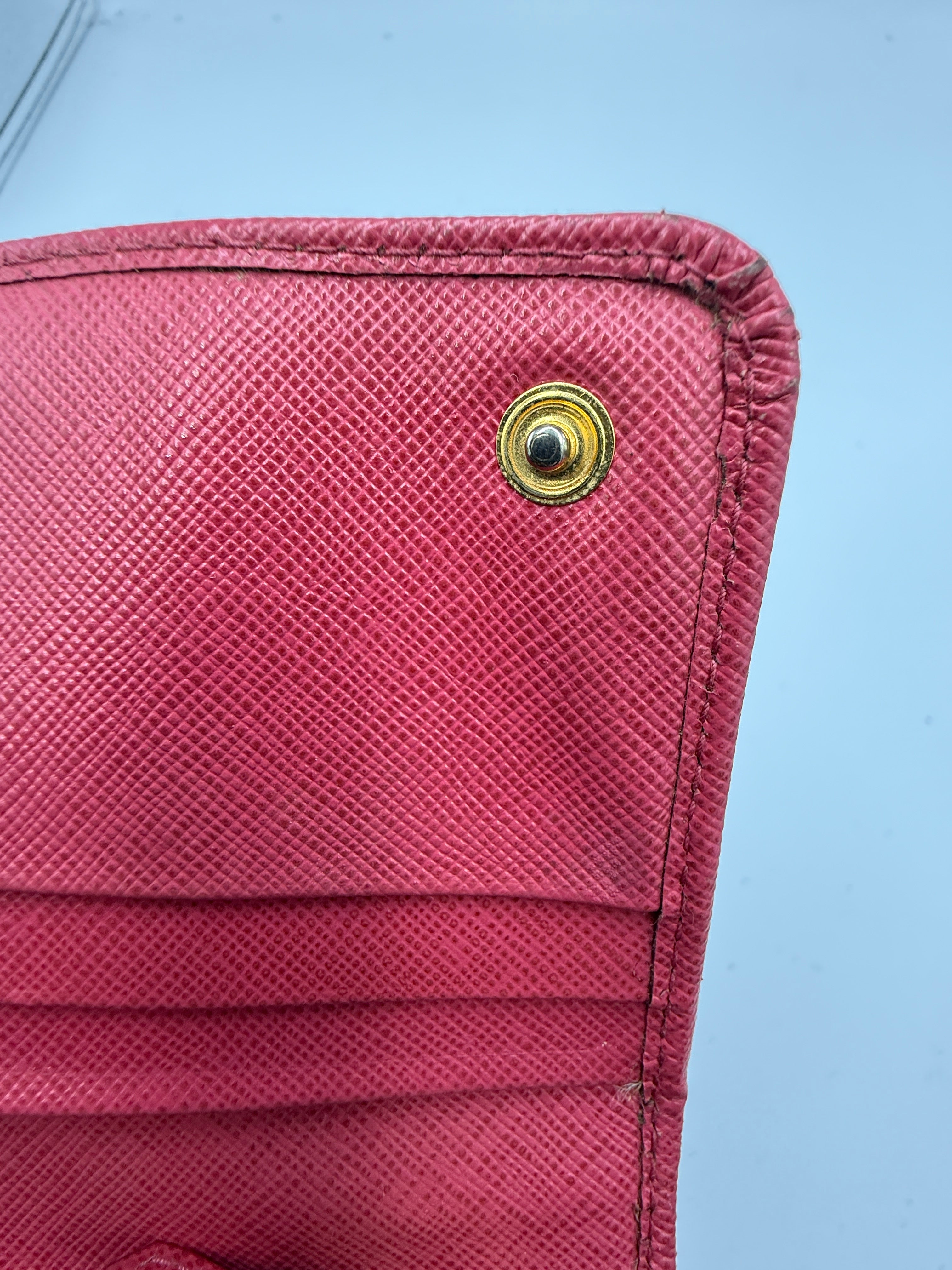 Prada Vitello Move Continental Flap Wallet in Rosso Red