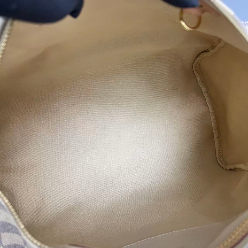 Louis Vuitton Damier Azur Speedy 30 Handbag with Gold-Tone Lock and Keys