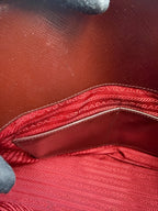 Prada Saffiano Lux Medium Promenade Dome Satchel (Granato / Burgundy)