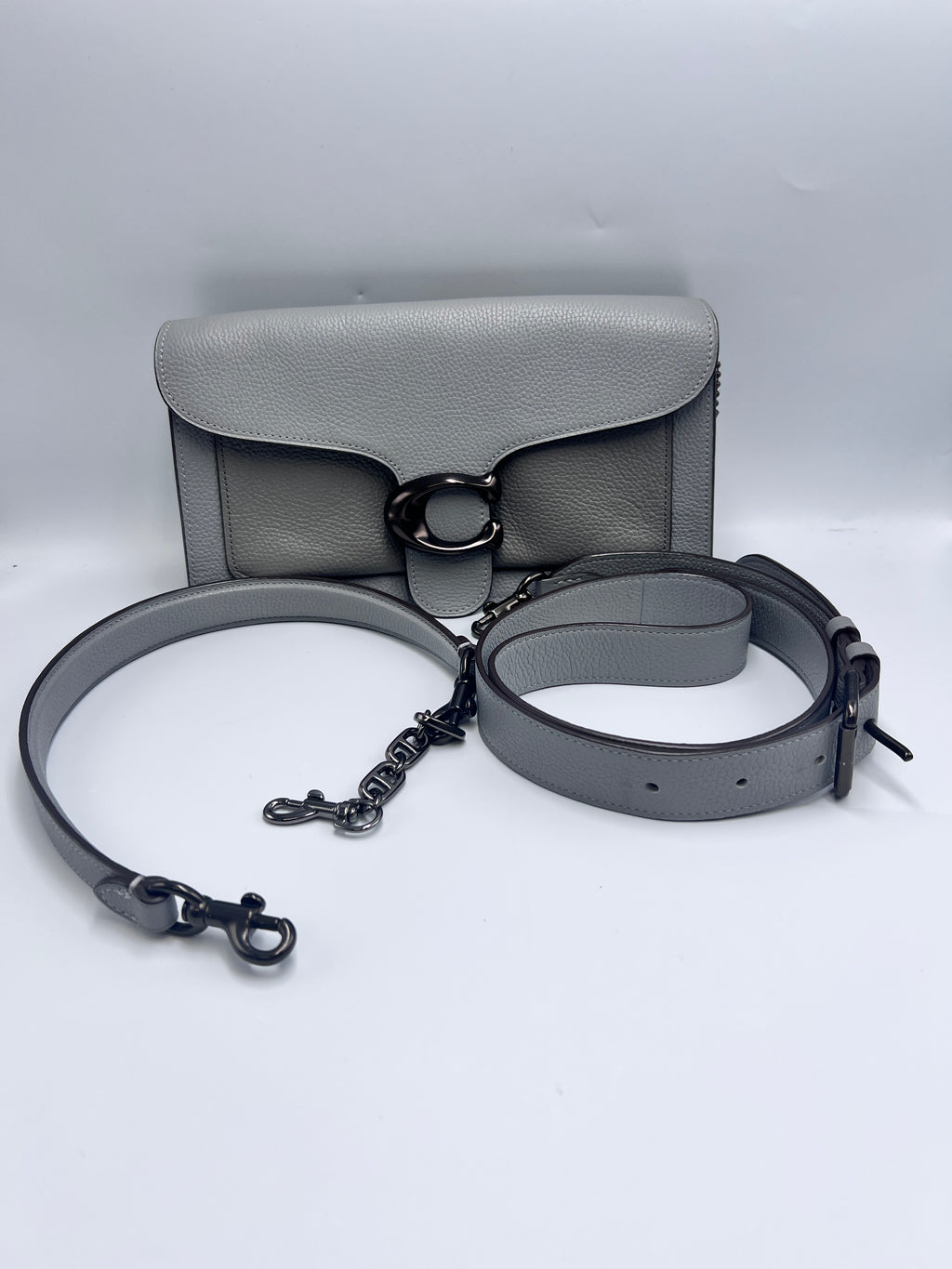 Coach Tabby Shoulder Bag 26 in Grey Polished Pebble Leather