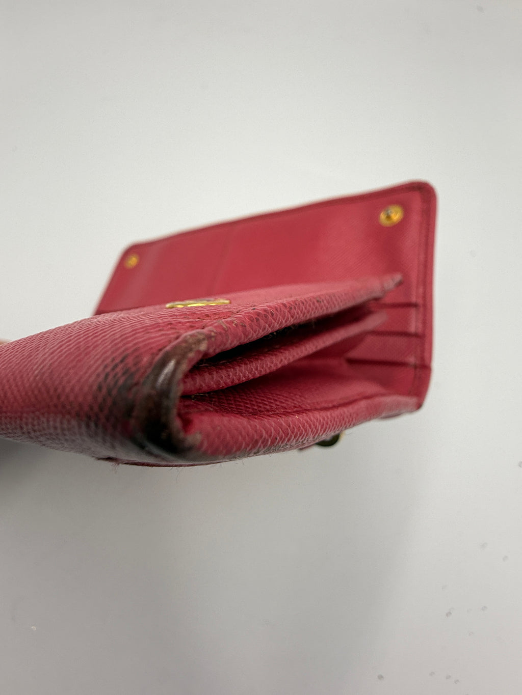 Prada Vitello Move Continental Flap Wallet in Rosso Red
