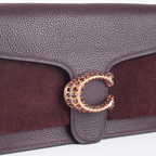 Rare Coach Tabby Shoulder Bag 26 – Burgundy Leather & Suede with Crystal 'C' Buckle
