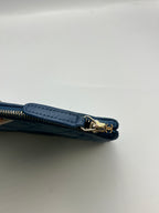 Chanel Navy Blue Quilted Lambskin CC Zip Pouch Clutch Bag