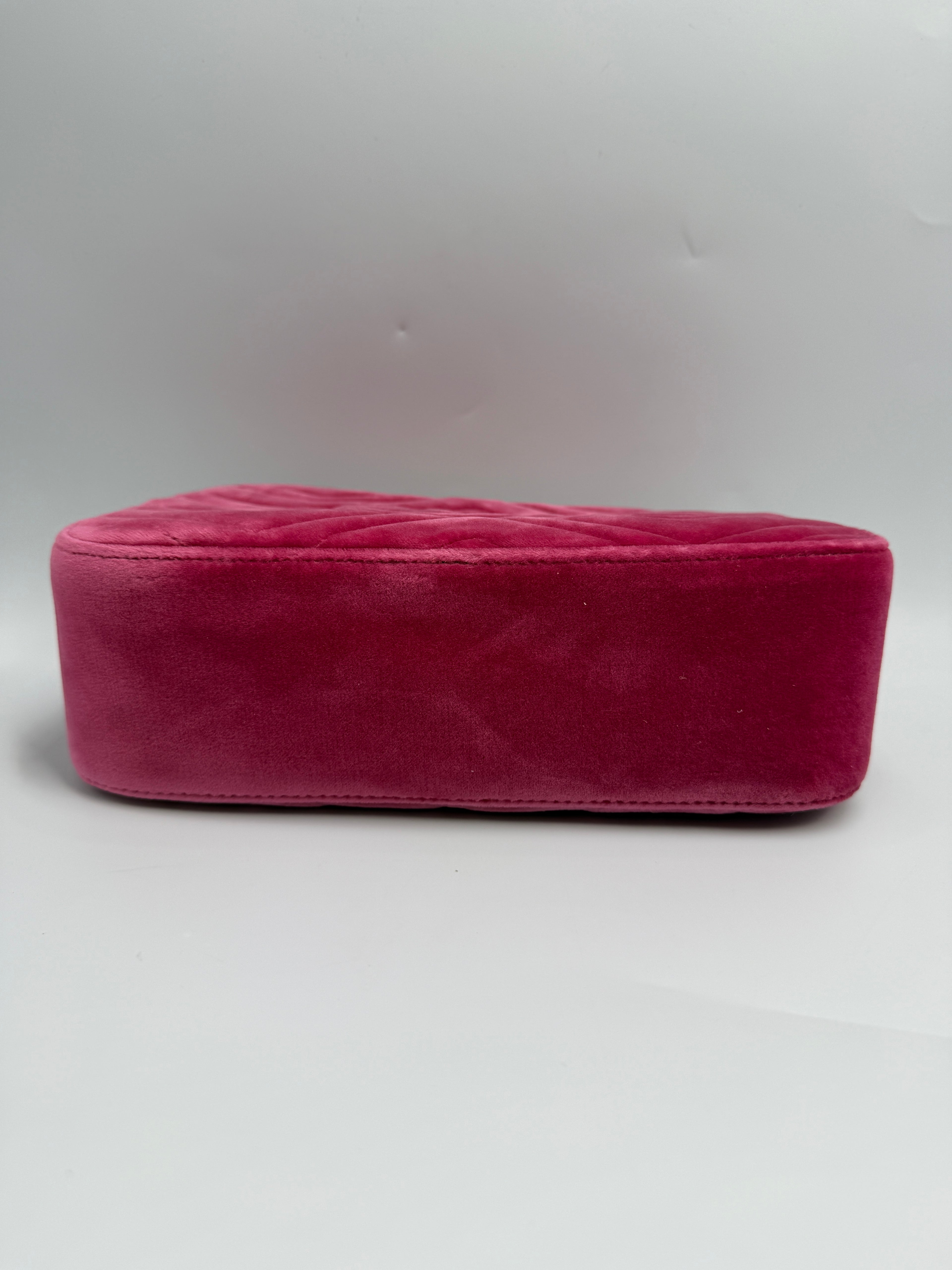 Gucci Velvet Matelass Small GG Marmont Camera Bag