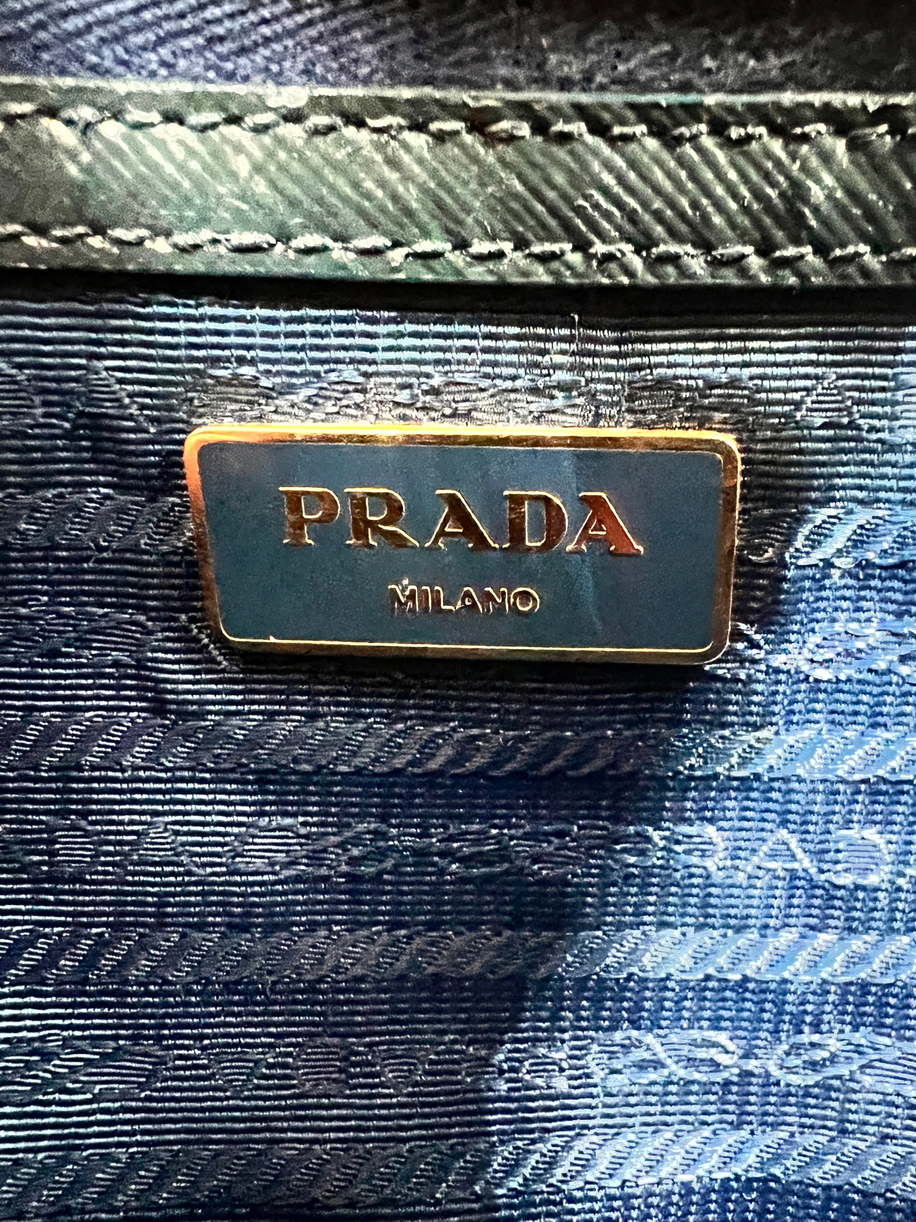 Prada Galleria Mini Bag in Blue Saffiano Lux Leather
